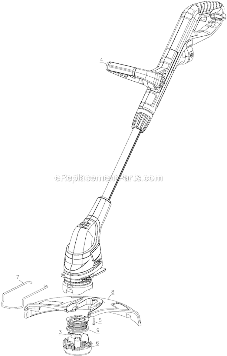 Page A Diagram and Parts List for GH710 Type 1 Black and Decker Trimmer